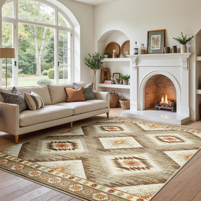 Machine Washable Non Slip Western Area Rugs for Living Room Bedroom Dining Room