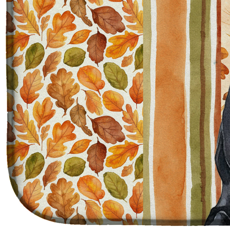 Black Whippet Heirloom Fall Dish Drying Mat