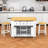 Cheryllynne 3-Piece Kitchen Island Set with Built-in Charging Station, Expandable Countertop and Two Bar Stools-1158647970