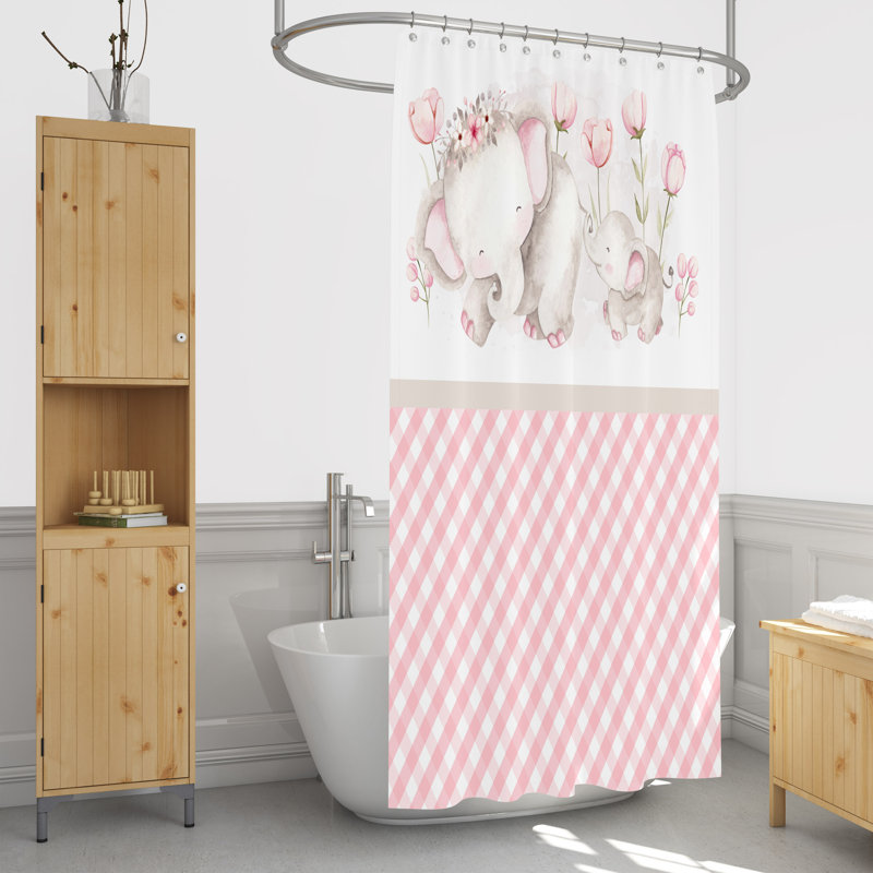 Rideau de douche simple à motif floral, H 70 po x l 72 po