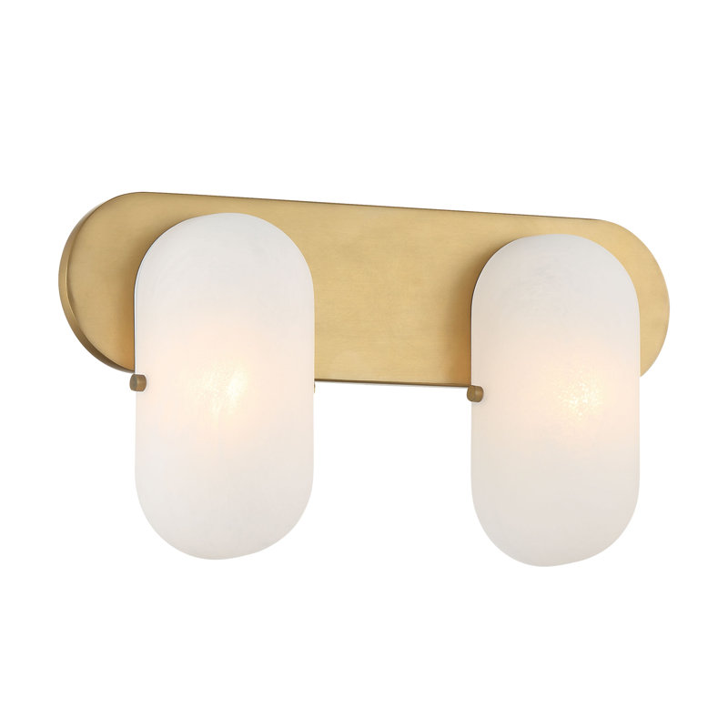 Heathcote Vanity, 2 Lights, 8.5" H x 16" W x 3.5" D, 120 W