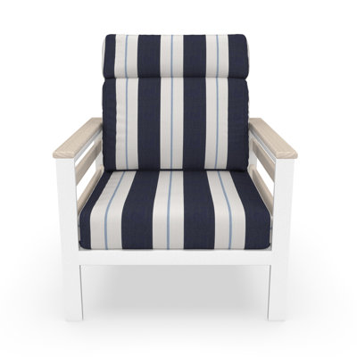 Townsend Metal Outdoor Lounge Club Chair With Sunbrella Cushion