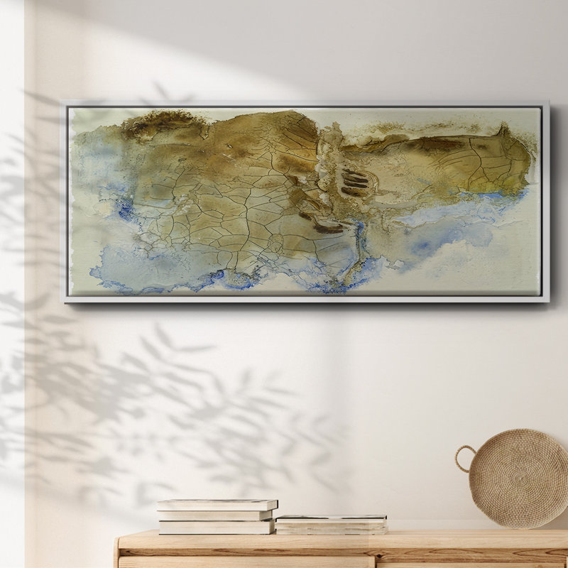 Golden Fissure I - toile encadrée, H 12 po x l 30 po