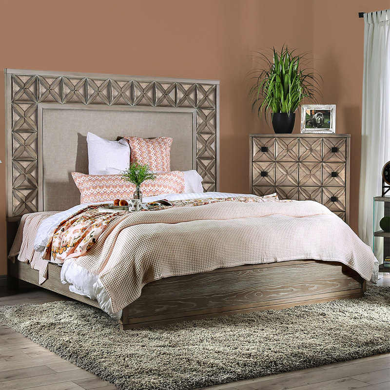 Lit plateforme tapissier Colworth, Très grand californien