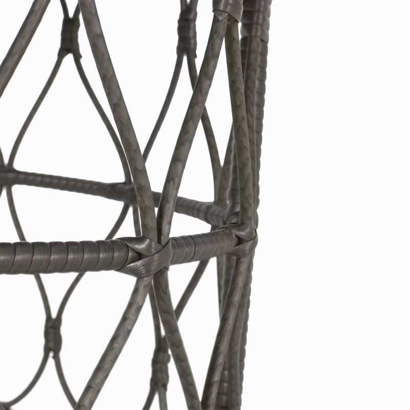 Petite table d'appoint et table basse tissée de style bohémien pour l'extérieur, Gris