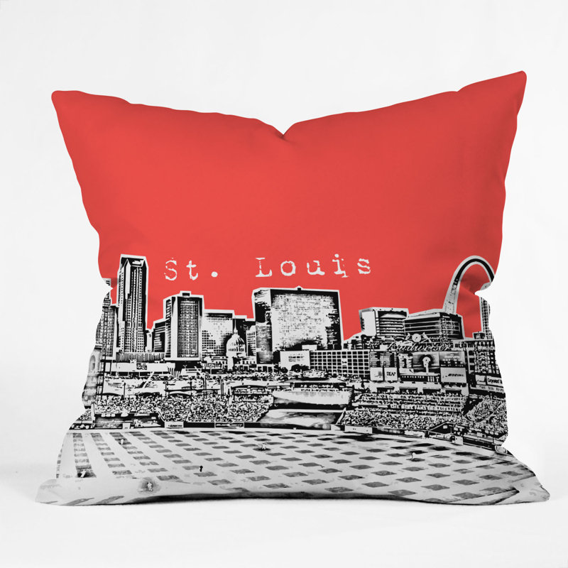 Coussin st louis Bird Ave, 20 po x 20 po, Rouge