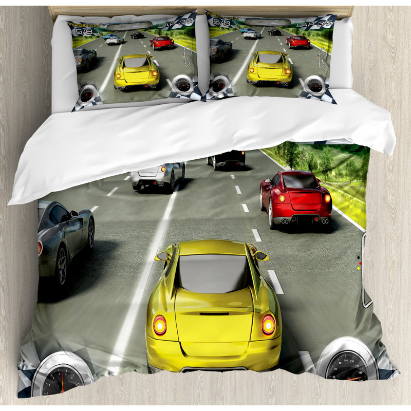 Cars 2 - Piece Quilt Set, Queen Duvet Cover + 2 Standard Shams