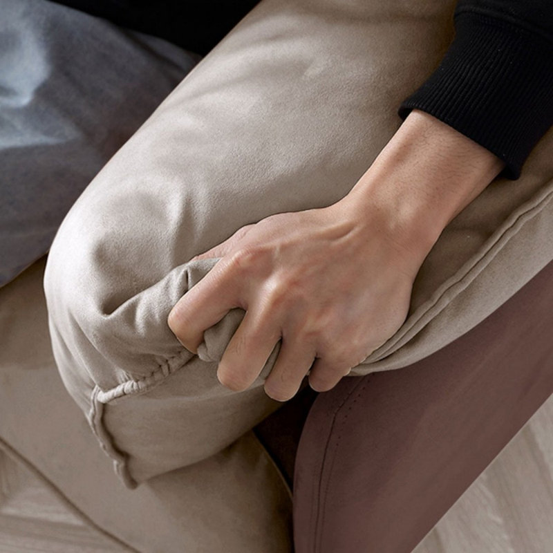 Canapé modulaire 100% polyester kaki café, 33,86 po H x 110,24 po L x 39,37 po P, 4