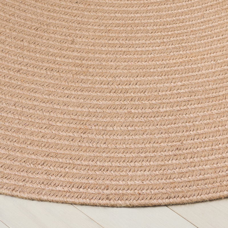 Dooley Hand Woven Jute Performance Solid Color Rug, Round 5'