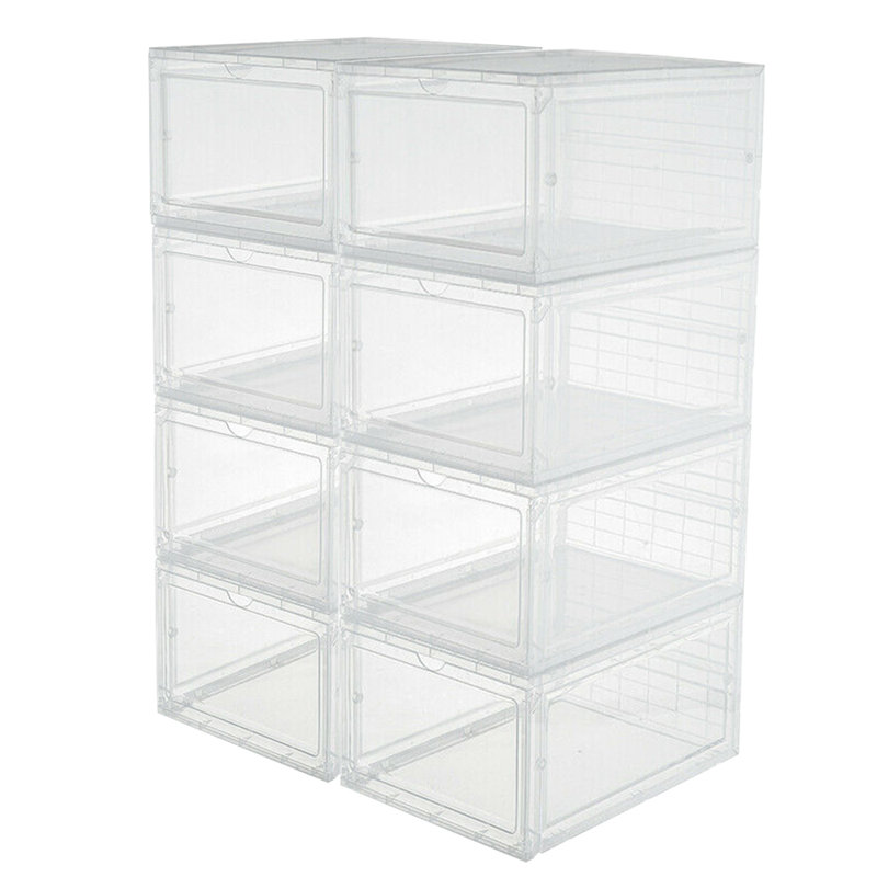Boîte de rangement pour chaussures empilable, Noir