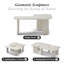Table basse 35,43 "en L - modulaire, peu encombrante - blanche