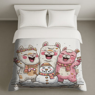 Llamas With Snowman Duvet Covers