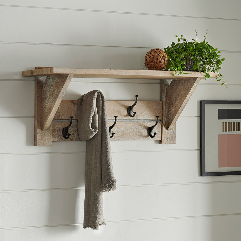 Portemanteau industriel en bois massif de 40 po Castleton