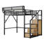 Lit mezzanine en métal peu encombrant avec rangement intégré de style moderne pour chambre d'enfant et d'adolescent-1161991732