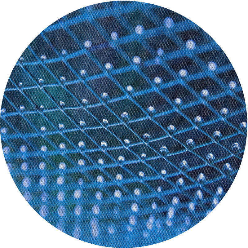 Tapis de zone bleue à motifs, Rond 3 pi