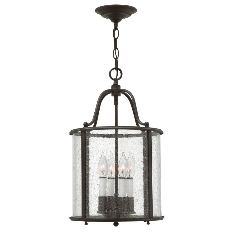 Lustre tambour 4 lumières Tide, Bronze vieilli
