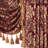 Classic Swag Valance with Tassels, Red Jacquard Waterfall Valance, 39" Window Treatment 1 Panel-1232133109