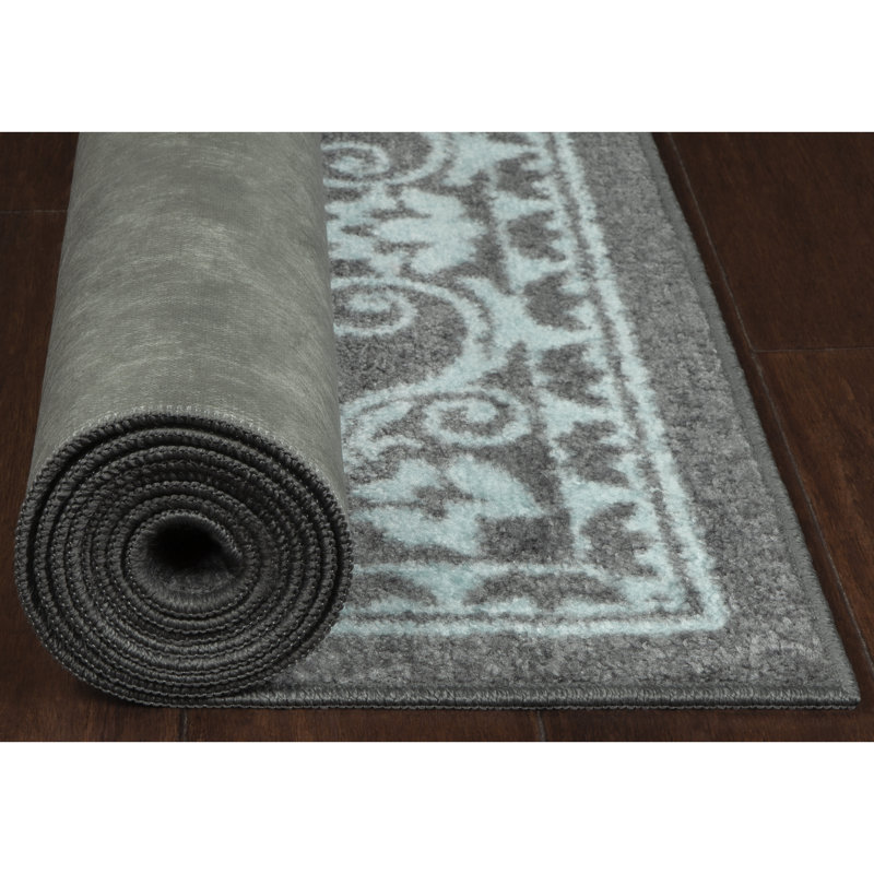 Tapis oriental intense Dreyfuss, Rectangle 2 pi 6 po x 3 pi 10 po,  Grey/Blue 
