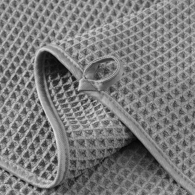 Waffle Bath Towels, 4 Pieces, Soft, Absorbent, Fast Drying, Lint Free (Gray)