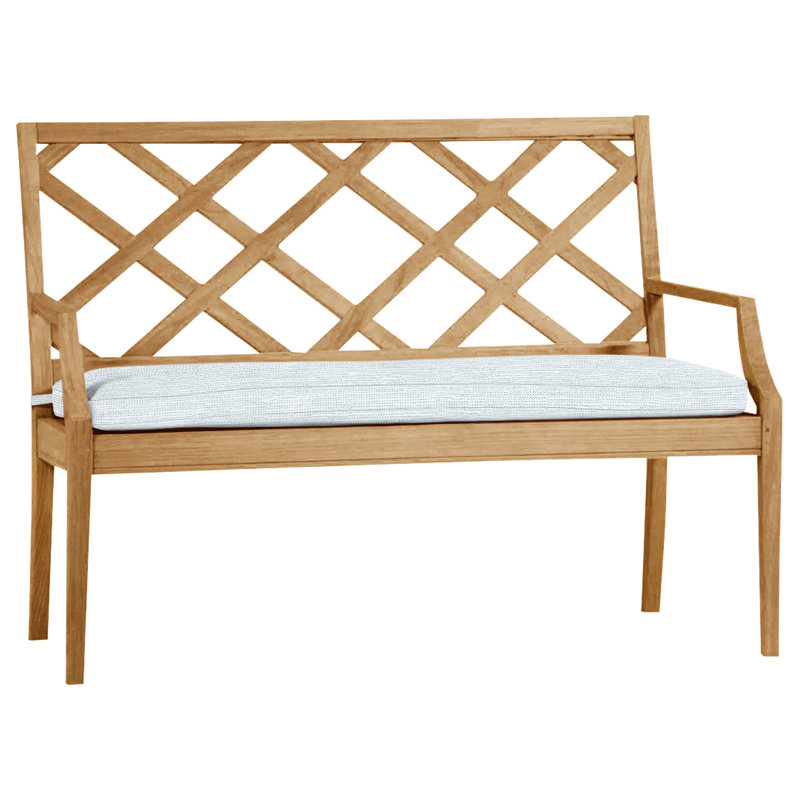 Banc d'extérieur en teck Haley, Teck naturel, Pas de soudure, Ciel de papier