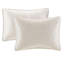 Couvre-lit réversible crème simple - surdimensionné avec un rembourrage douillet en coton prélavé et 2 taies décoratives au design attrayant pour un rembourrage optimal