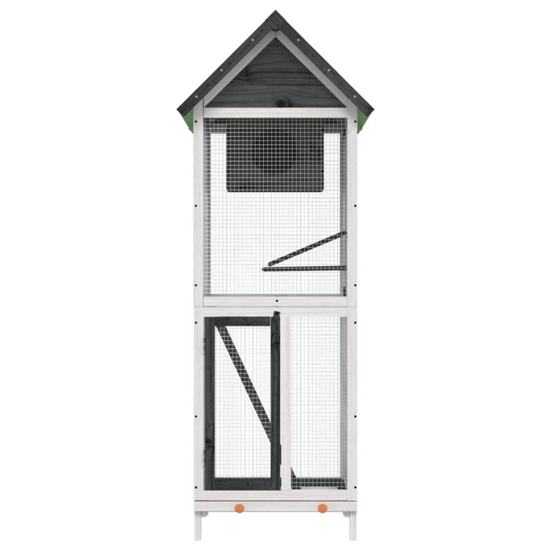 Aubie Free Standing Birdhouse, Grey/White