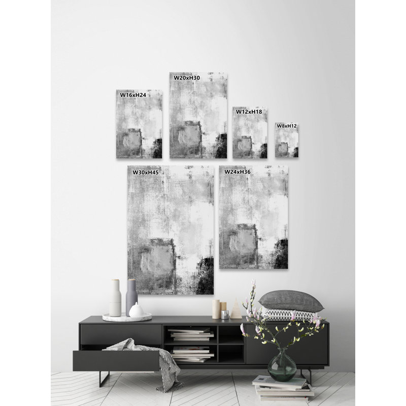 Art moderne gris et bleu II 2PT47722, H 24 po x l 16 po x P 1,5 po