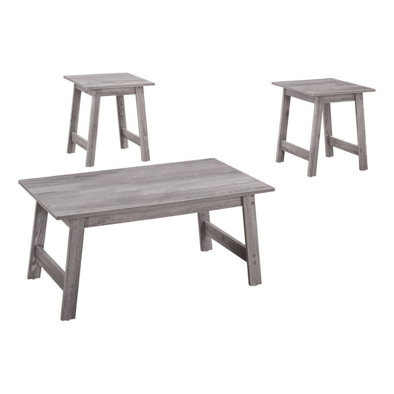 Table de salon 3 pièces - Tables basses et tables d'appoint grises, look minimaliste pour 3 pièces avec tables