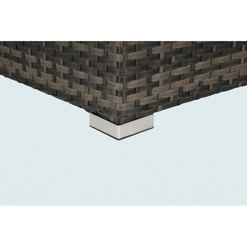 Canapé modulaire d'extérieur pour patio 8 pièces, ensembles de conversation en osier avec coussins lavables et table basse en verre