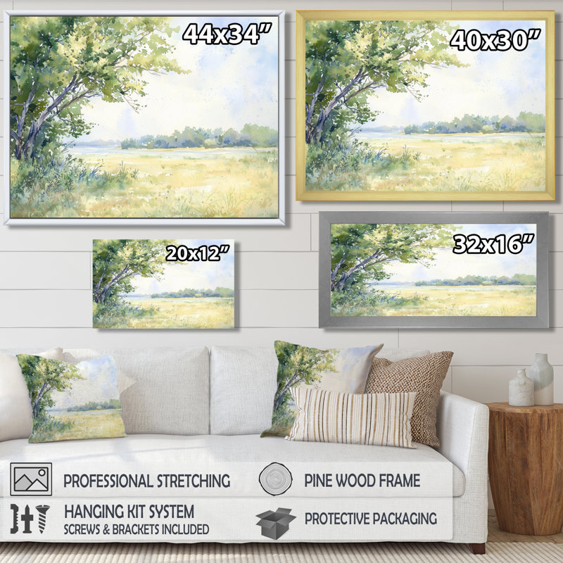 Texas Coast Meadows II - Texas, impression murale, Reproduction encadrée d'une seule photo sans pass, Noir, H 12 po x l 20 po