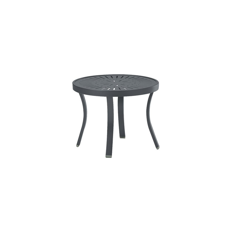 La'Stratta Round Metal Outdoor Coffee Table , 20'' in. W 20'' in. D, Graphite