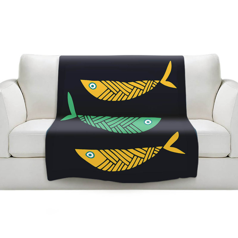 Couverture sherpa à la chambre de poisson, l 51 po x L 60 po