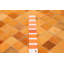 Tapis en cuir de vache patchwork orange 6 pi 0 po x 6 pi 0 po