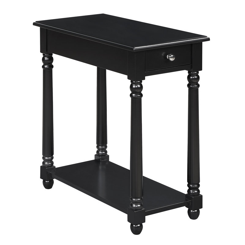 Mayall 1 Drawer Chairside End Table with Shelf, Black