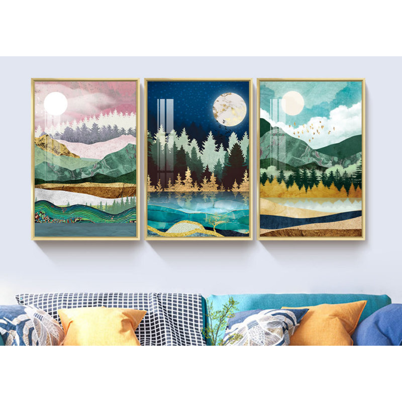 Nature / - Ensemble de 3 reproductions d'art sur toile encadrées