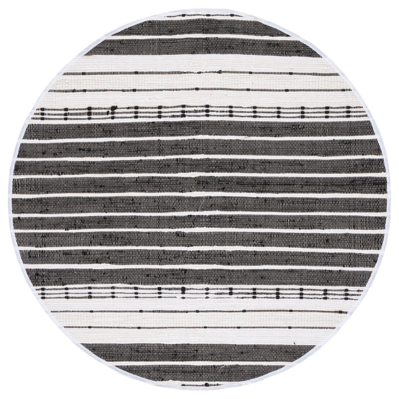Dawsonville Striped Machine Woven Area Rug, Round 6'