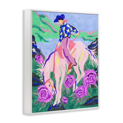 Bright Cowboy & Blooms Giclee Art by Tim OToole