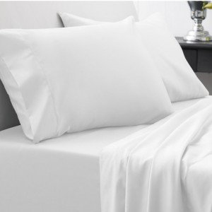 Cotton Blend Percale Fitted Sheet, Super King (6'), White