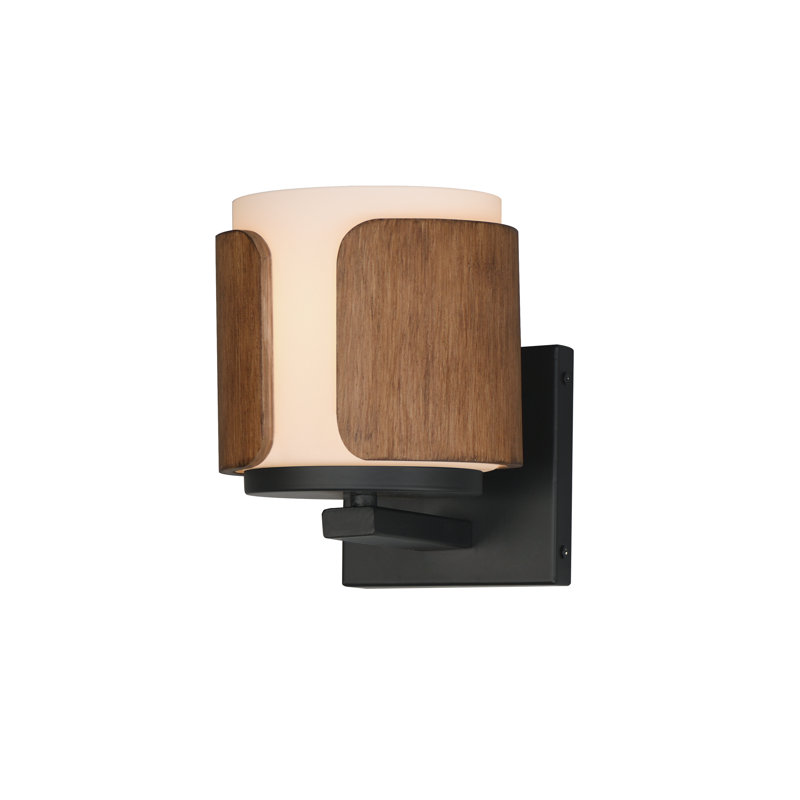 Draughtsman-Wall Sconce, Walnut/Black