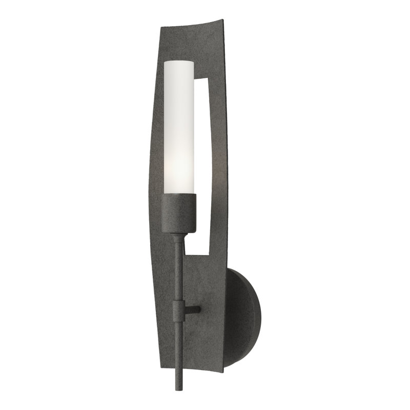 Passage Steel Flush Mounted Sconce, Natural Iron, Frosted