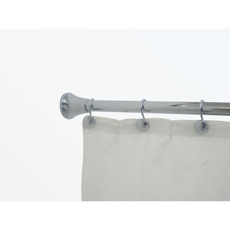 Ensemble de tringle à rideau de douche ajustable à tension droite et crochet, Chrome