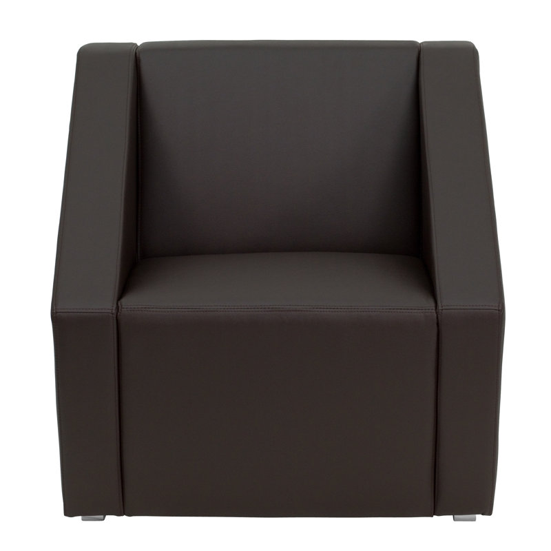 Chaise longue Beninga LeatherSoft avec base triangulaire, Brun