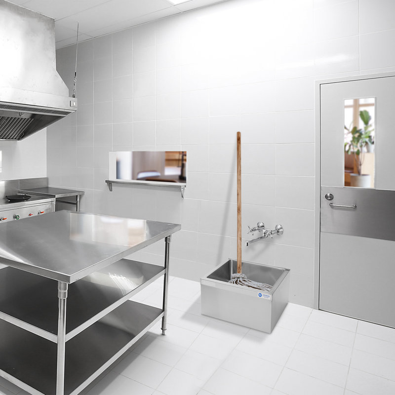 19'' L x 22'' W Floor Sink with Backsplash