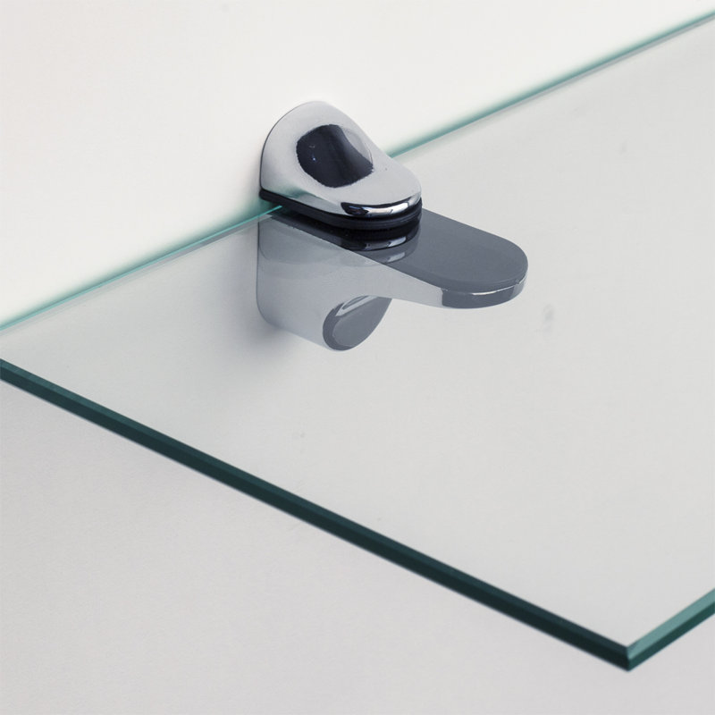 Haag 2 Piece Glass Floating Shelf, Clear