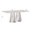 Table de salle à manger rectangulaire 70 po en faux marbre 70 po, base en acier inoxydable, table artisanale exquise 70 po-457815889-457815890