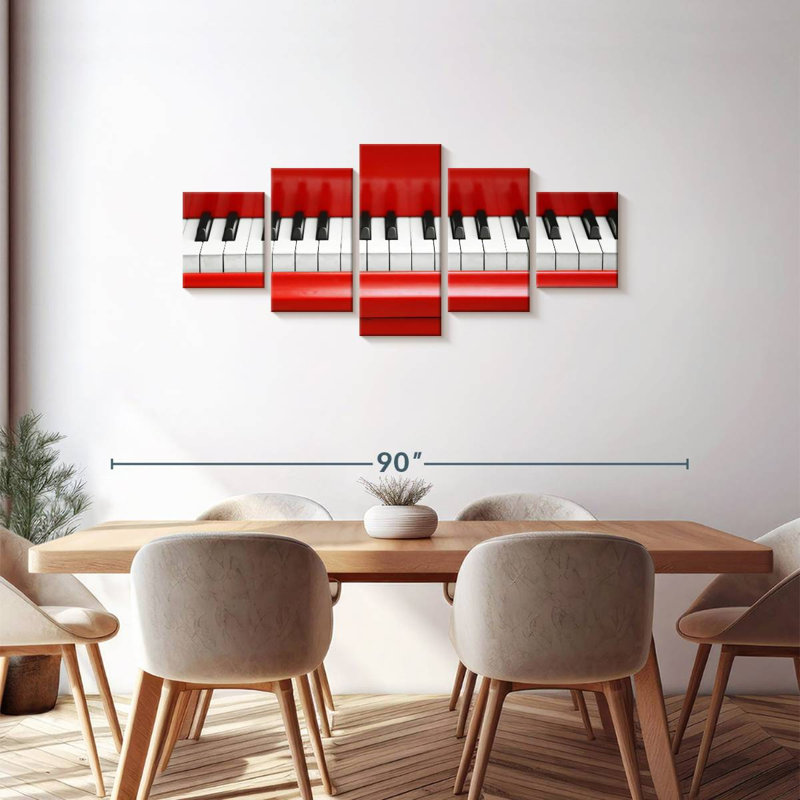 Piano rouge, H 30 po x l 68 po