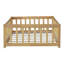 Lit simple au sol avec clôture et porte - Lit simple au sol en bois d'hévéa avec barrières de sécurité, naturel-1452961098-1452961097