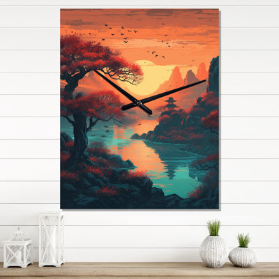 Jalend - Landscape Mountains Wall Clocks