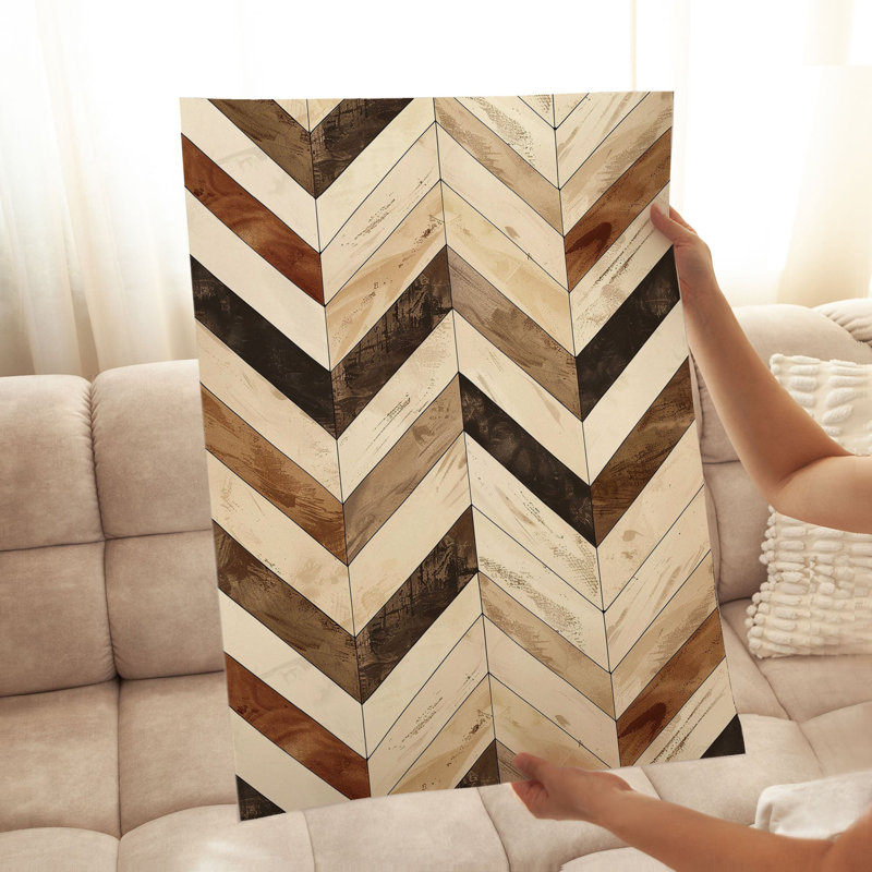 Abstract Chevron Pattern II Retro Unframed Art Print, 30" H x 20" W