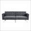 Canapé-lit convertible gris foncé pliable convertible, parfait pour le confort et la polyvalence de tout espace de vie.